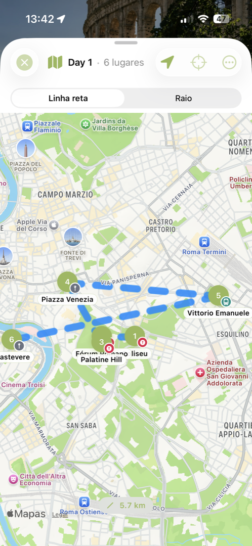 Tela do app Triplly com suas viagens